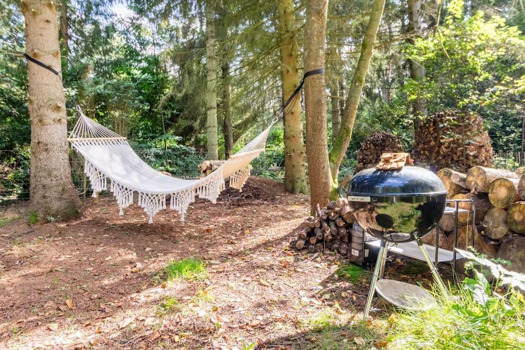 Luxe-Avontuur In Een Romantische Cabin In Het Bos Stekene Dış mekan fotoğraf